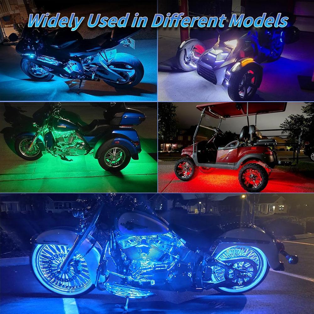 RGB LED Atmosphere Ambient Light Kit Remote APP Control Flexible Waterproof Neon Strip For Car Motorcycle Decorative Lamp 12V