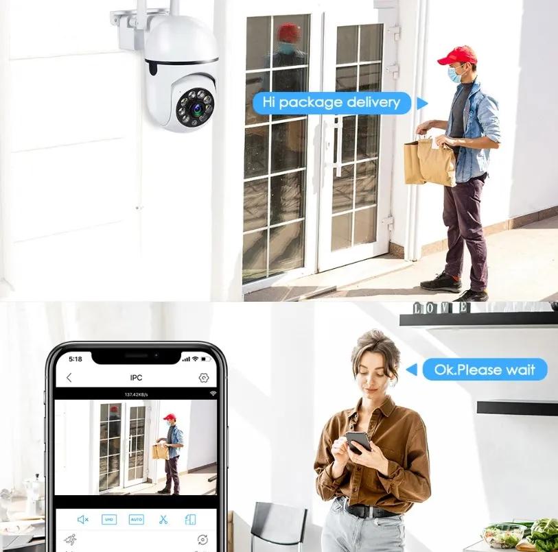 CCTV Wifi камера беспроводная камера видеонаблюдения наружная 4-кратный цифровой зум ночная цветная съемка AI интеллектуальное отслеживание двусторонняя аудиосвязь IP66