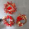 Artificial Flowers New Year's Eve Wreath Door Hanging Diy Festive Red Fruit Wreath New Year Doors and Windows Decoration Props