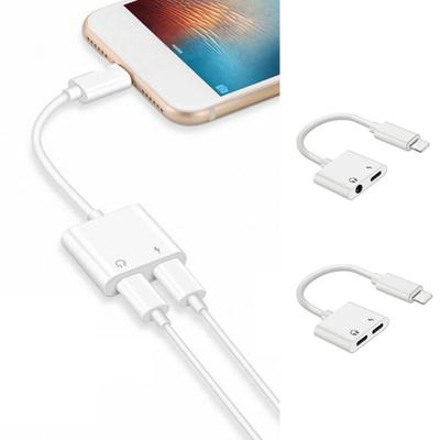 Адаптер-разветвитель 2 в 1 с разъемом 3,5 мм и кабелем для зарядки для iPhone X/8/7