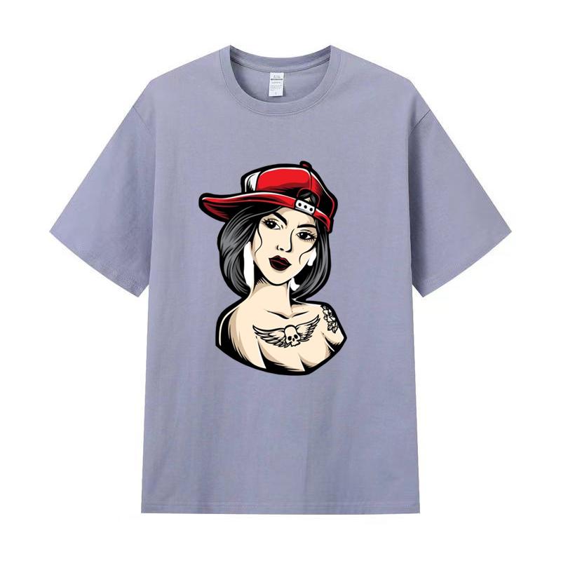 Летняя мужская футболка высокого качества из хлопка с короткими рукавами и принтом, женская футболка, модная спортивная рубашка, повседневный топ для бега