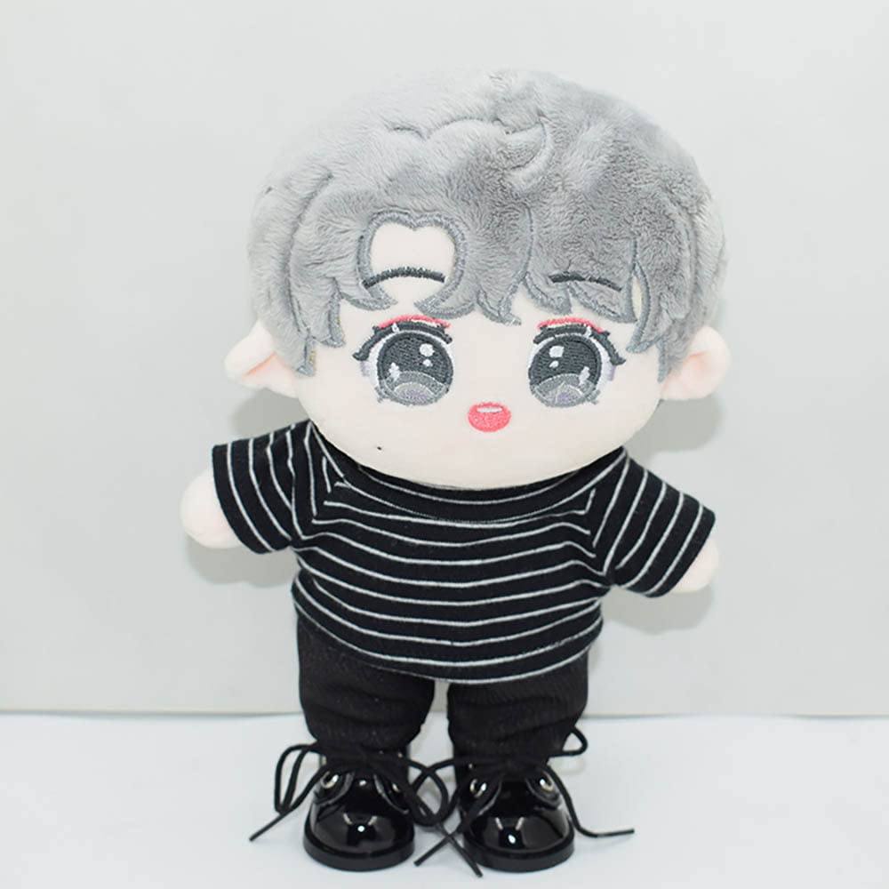 niannyyhouse T-shirt 20cm Plush Cotton Doll Dress-Up (Pink+Black)