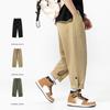 Korean and Japanese Style Men's Spring Autumn Drawstring Long Pants Loose Casual Trousers Straight Leg Workwear Pants