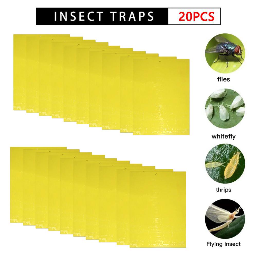100-10pcs Dual-Sided Insect Mosquito Sticky Trap For Garden Insect Killer Whitefly Thrip Fruit Fly Gnat Waterproof Sticky Board