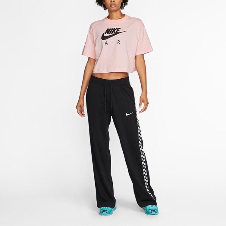 Nike Спортивная футболка с коротким рукавом с принтом, женские топы, розовая BV4778-682