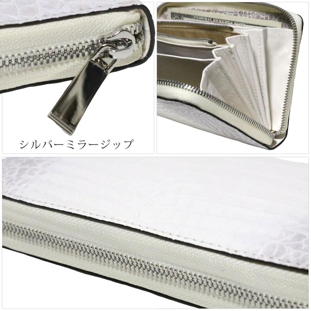 Himalayan Crocodile Long Wallet for Men and Women, Made from a Single Piece of Genuine Crocodile Leather, with a Round Zipper, Coin Purse, Card