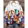 Dogs Print Hoodie Casual Long Sleeve Drop Shoulder Hoodie Women's Clothing