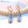 Classic Elegant Oval Egg Shape Cubic Zirconia Drop Earrings For Women Girl Wedding Party Fashion Jewelry Rose Gold Color Eardrop