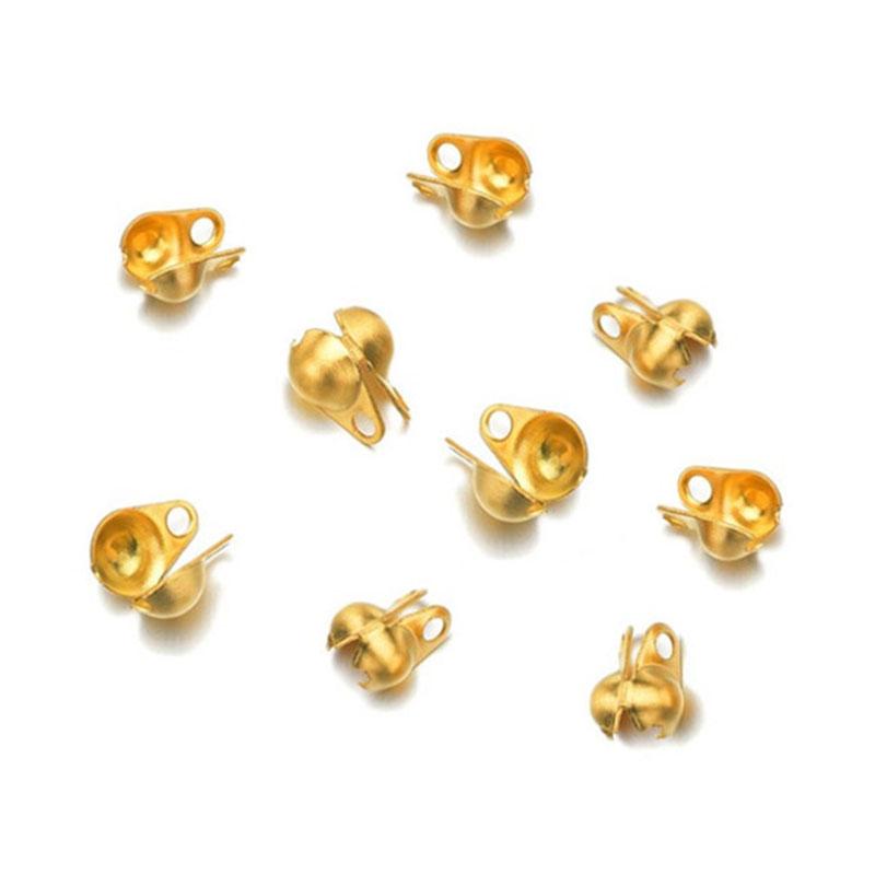 50pcs Stainless Steel Connector Clasp for Ball Chain Calotte End Crimps Beads Connector Components DIY Jewelry Making Supplies