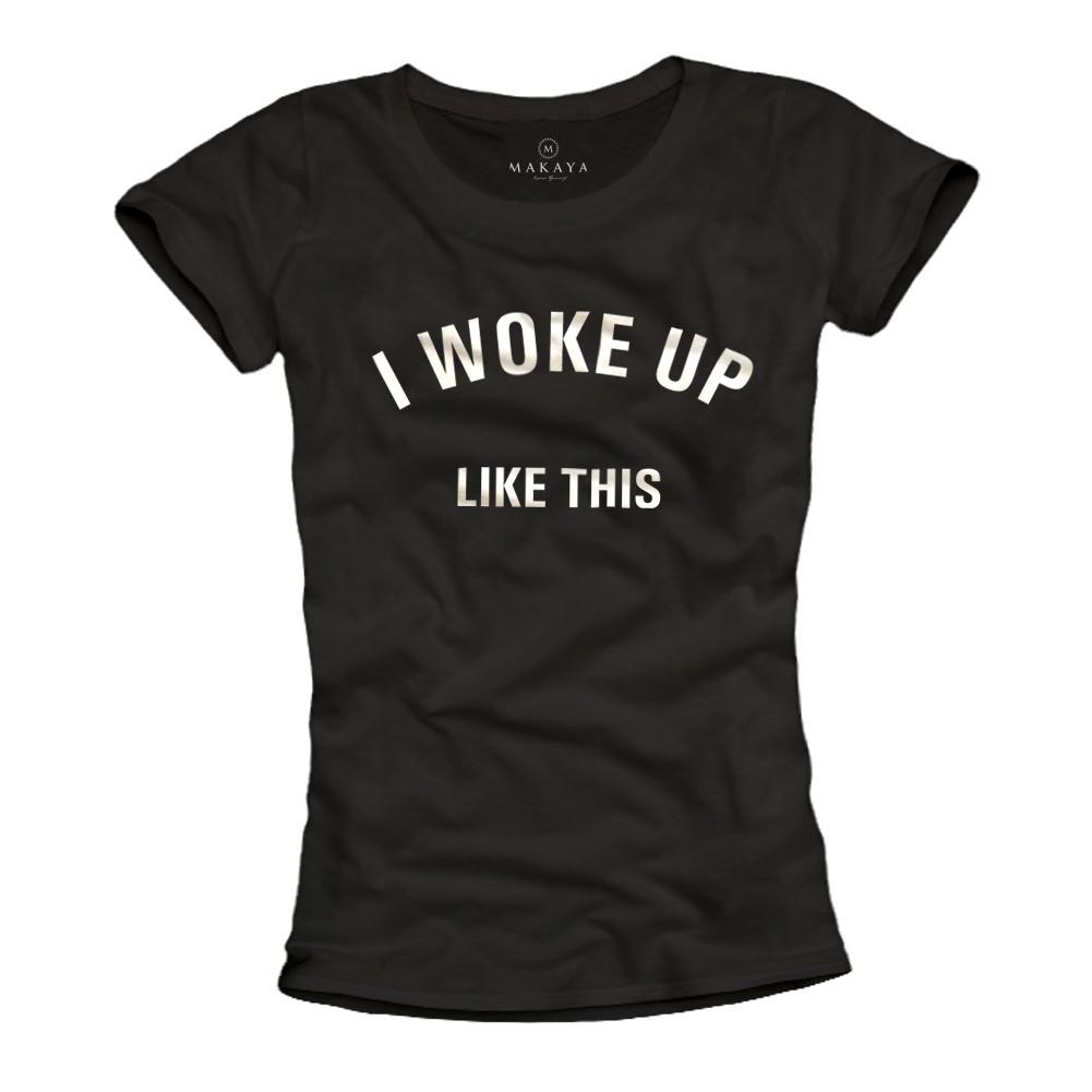 Ladies T Shirt Saying I WOKE UP LIKE THIS Tumblr Fashion Tops Women Cool Casual