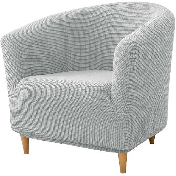 Чехол на клубное кресло, Эластичный клетчатый чехол на кресло-бочку, Съемные чехлы для кресла с подлокотниками, 1 предмет, Чехлы на кресло-бочку с эластичным низом для гостиной