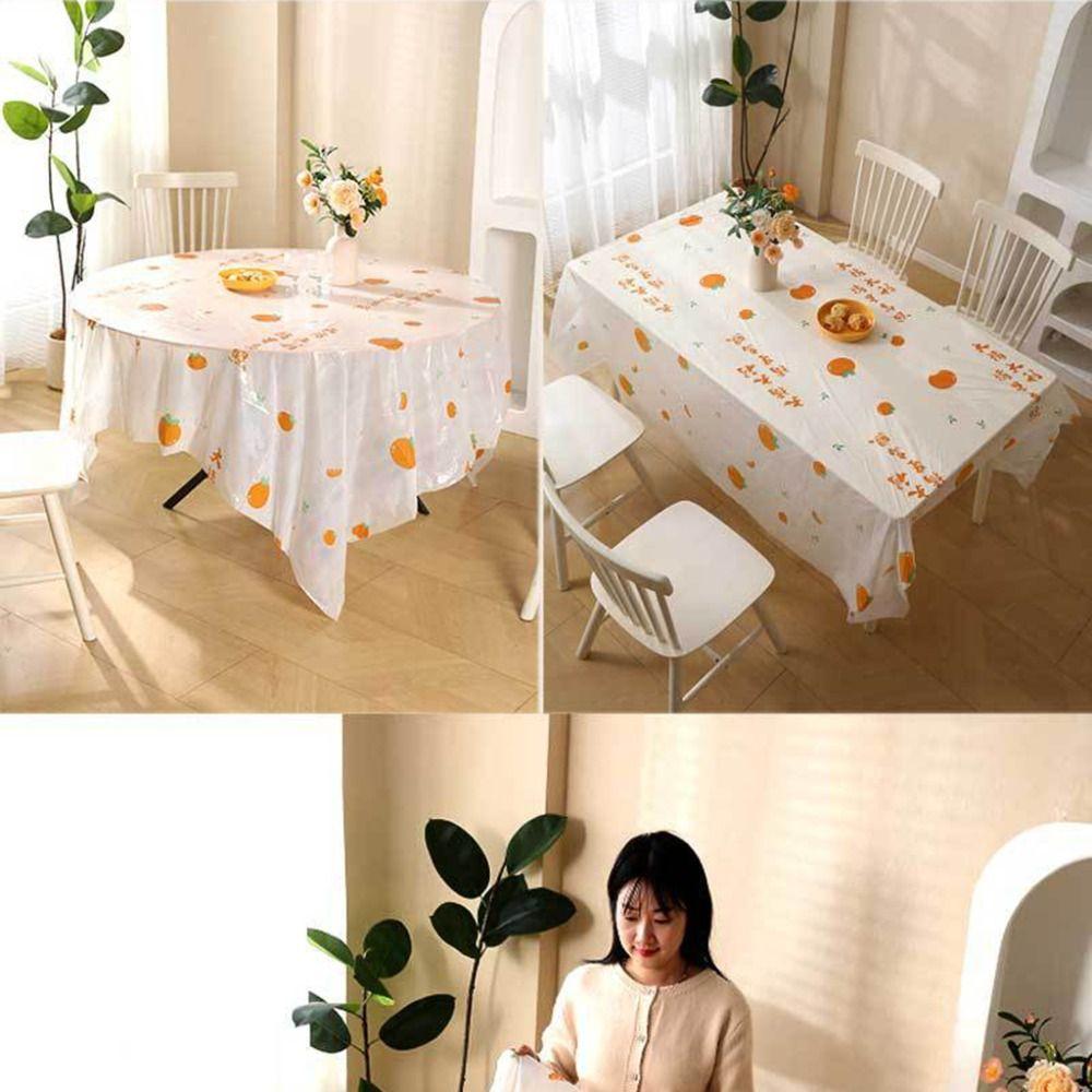 20Pcs Oil Proof Round PVC Tablecloth Plastic Fresh Fruit Tablecloth Desk