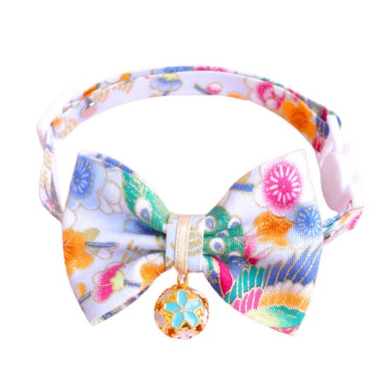 Ошейник для домашних животных в японском стиле, регулируемый отрывной воротник для домашних животных, кошек, собак, ошейники с бантом для