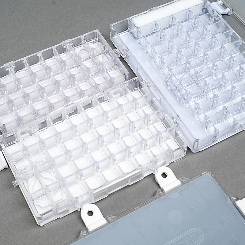 54Grid Watercolor Palette Empty Painting Paint Tray Box Multi-function Moisturizing Dispenser Box for Watercolor Acrylic Paints