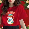 COD Christmas Pattern Women's T-shirt Baju Cuti Krismas Lelaki Men's Plus Size T-shirt Short Sleeved Casual Top T-shirt