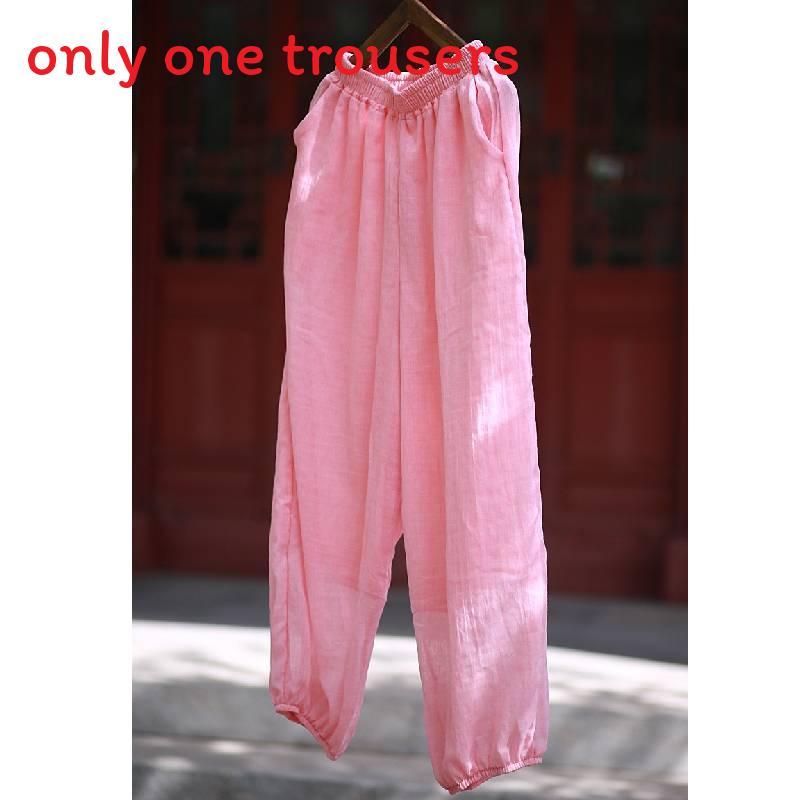 Cotton Linen Loose Fit Pants For Women Summer Boho Style Casual Trousers