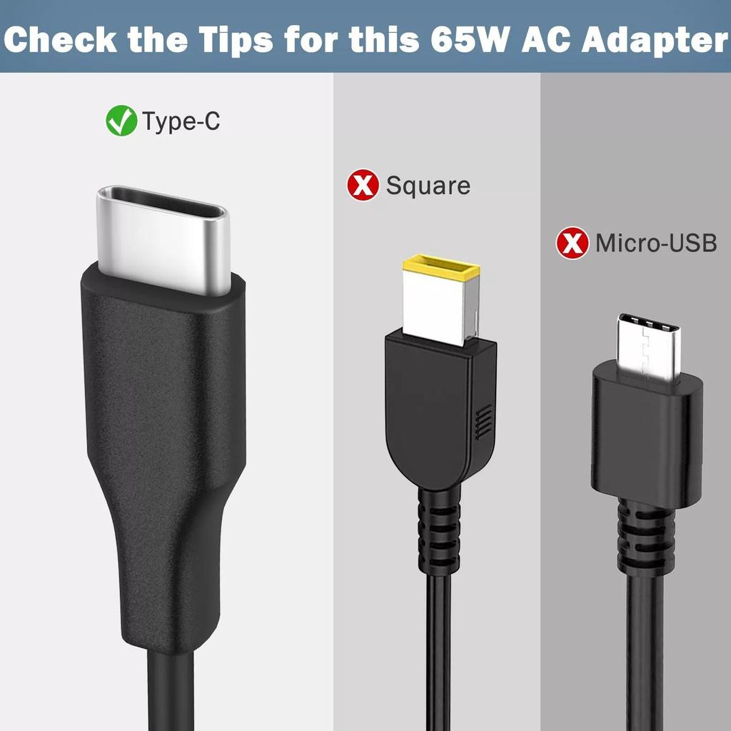 Адаптер питания USB-C Type-C 65 Вт для Nikon, для Canon, для ноутбука ThinkPad, для HP, для Lenovo, портативное зарядное устройство USB-C