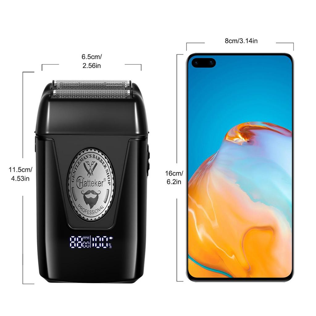Hatteker Электрическая повторяющаяся бритва для мужчин Магнитный мотор Триммер для бороды USB Перезаряжаемый Профессиональный инструмент для груминга HT-386