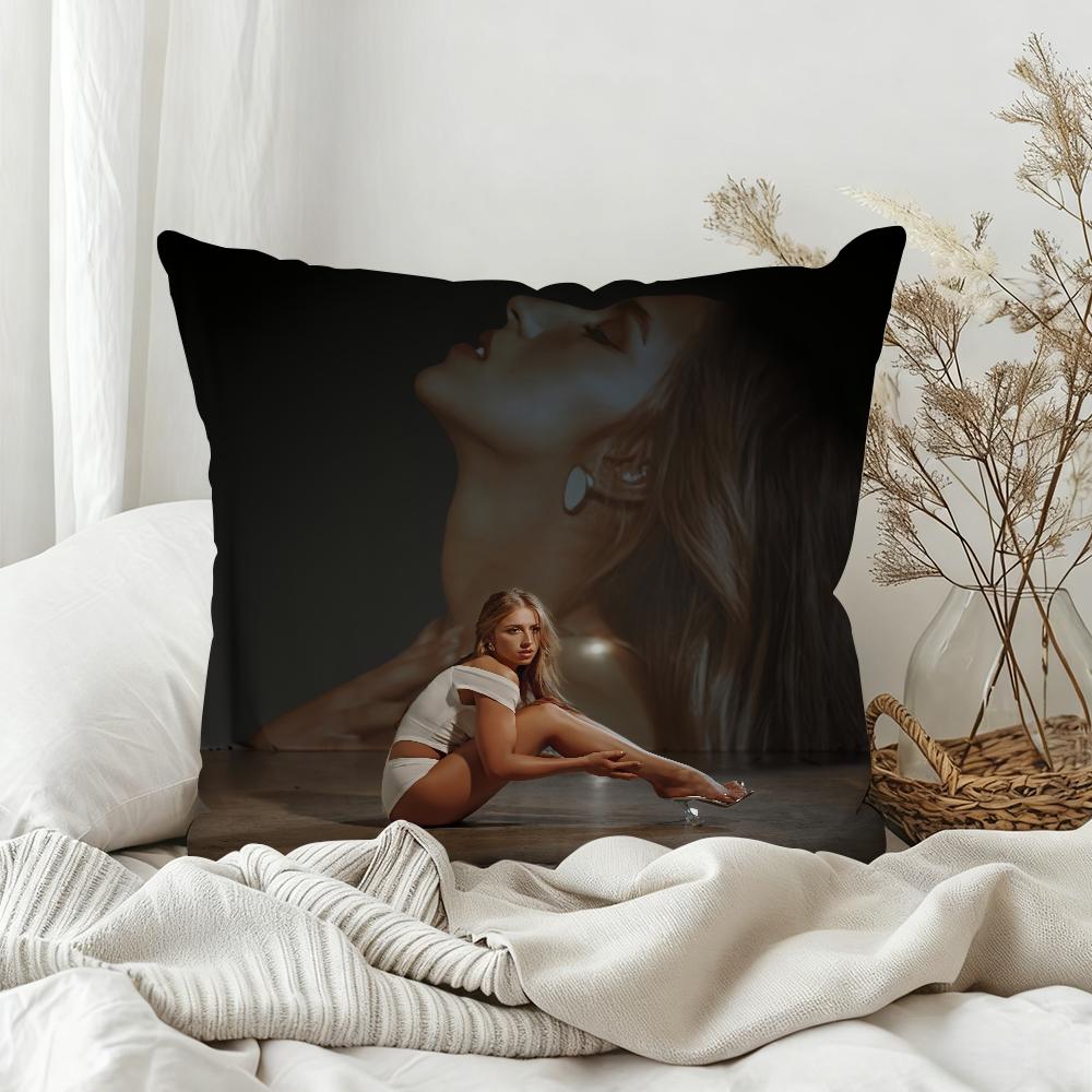 Hot Singer Tate McRae So Close to What Pillow Case Bedroom Sofa Living Room Backrest Decoration Square Cushion Nap Time