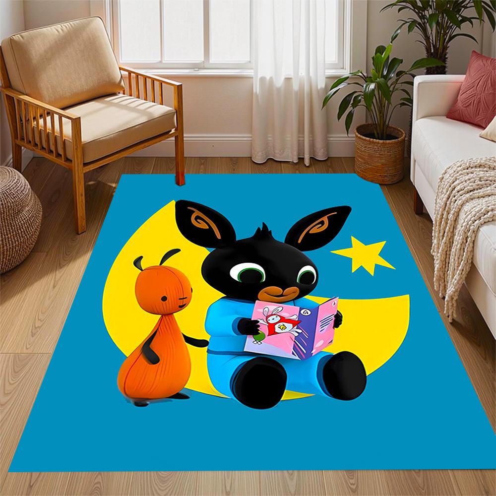 Bing Bunny And Friends Themed Anti-Slip Rugs - Polyester Home Decor, Suitable for Bedrooms, Living Rooms, Doorways, Studios, and Decorations