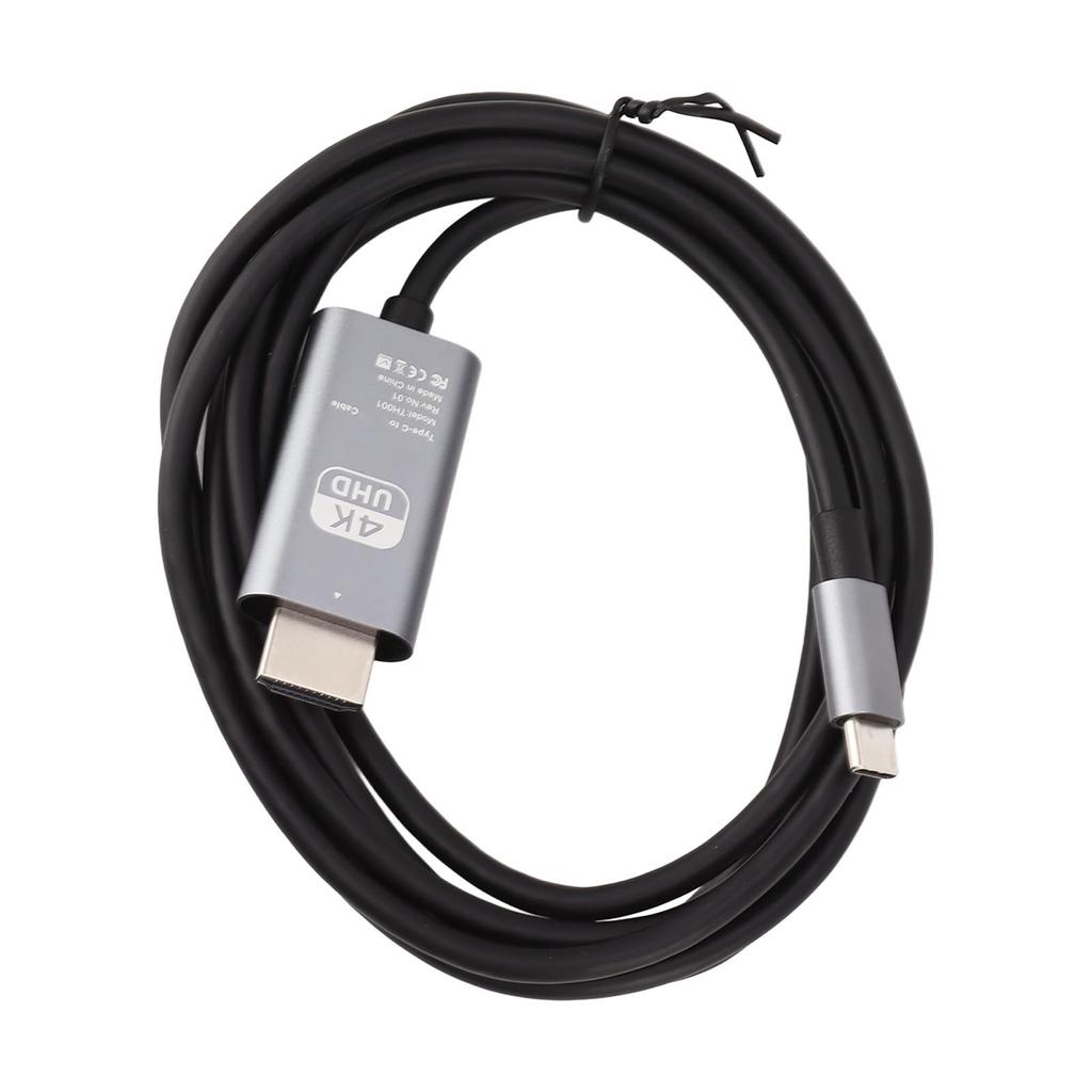 Type C To HD Multimedia Interface Cable 4K 30Hz Plug and Play UHD USB C To HD Multimedia Interface Adapter Cable