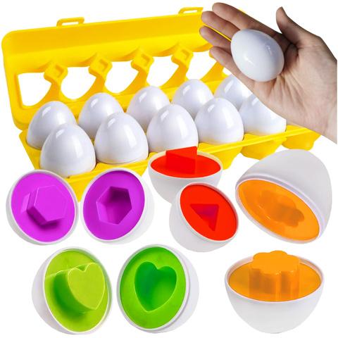 TOY SORTER 12 eggs shapes colors CARTON MATCH MONTESSORI