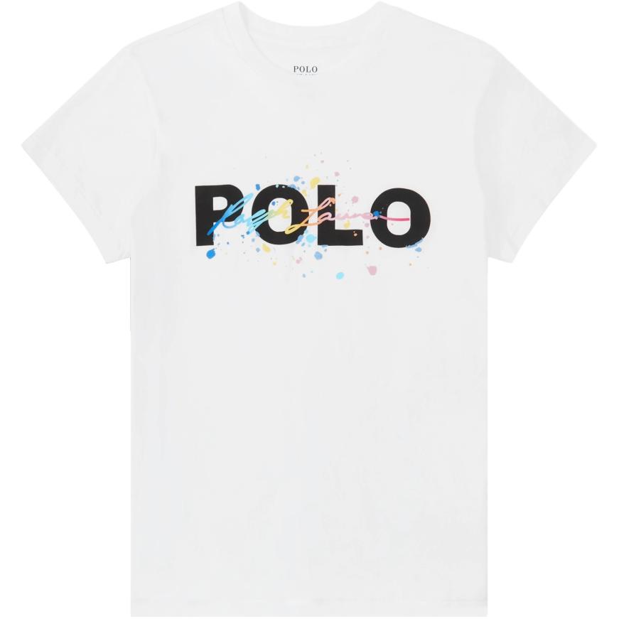 Polo Ralph Lauren Весна/Лето 26 Логотип-Буква Принт-Брызги Вязаный Круглый Вырез Короткий Рукав Футболка Классические Женские Топы 211857382-001