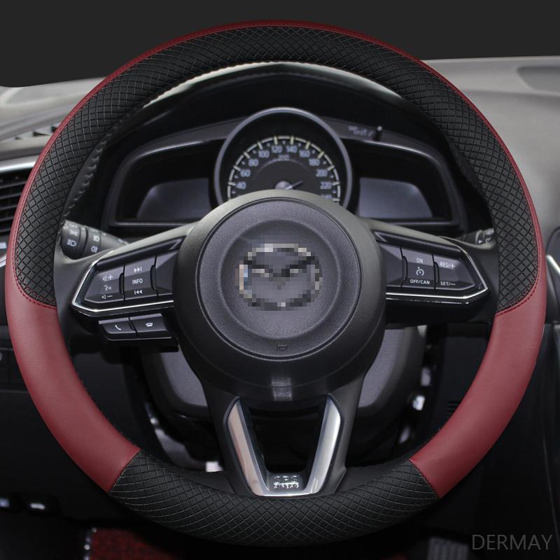 Чехол на руль DERMAY из ПУ кожи для спортивного автомобиля Mazda CX-3 CX-4 CX-5 CX-7 CX-9 Противоскользящий Funda Volante Автоаксессуары