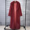 Women's Extra Long Faux Fur Coat with Suit Collar
