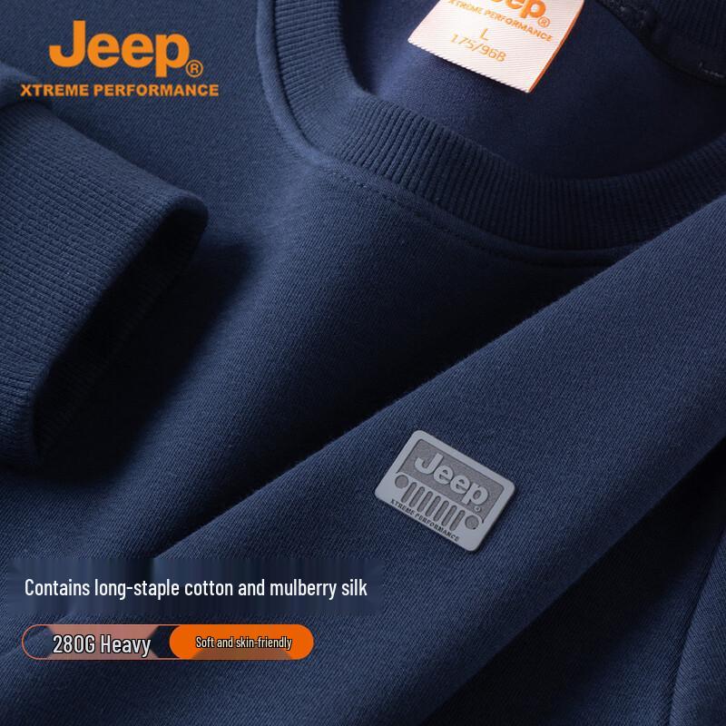 Jeep Мужская толстовка с круглым вырезом из смеси шелка