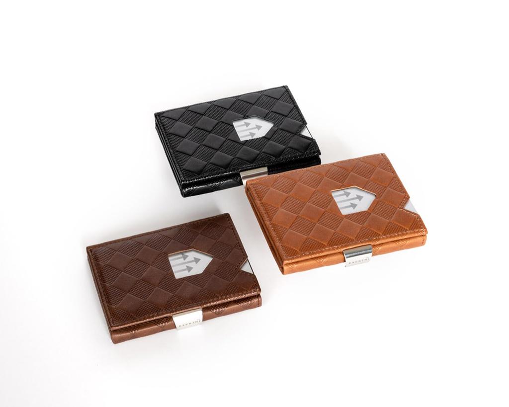 EXENTRI Eccentric Wallet EX024 Genuine Leather Trifold Wallet Mini Wallet RFID Blocking Compact Mini Wallet Cowhide Leather Small Wallet Men Women