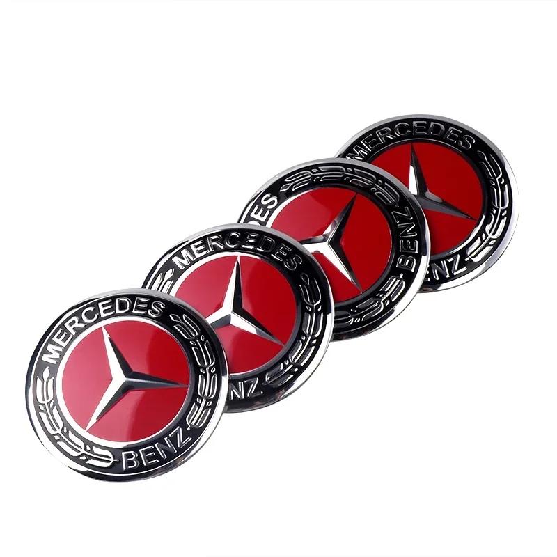 C200 E200 For Mercedes Benz 4Pcs Car Styling Wheel Hub Cap Stickera Auto Refit Accessories for Mercedes Benz Amg W203 W176 W221