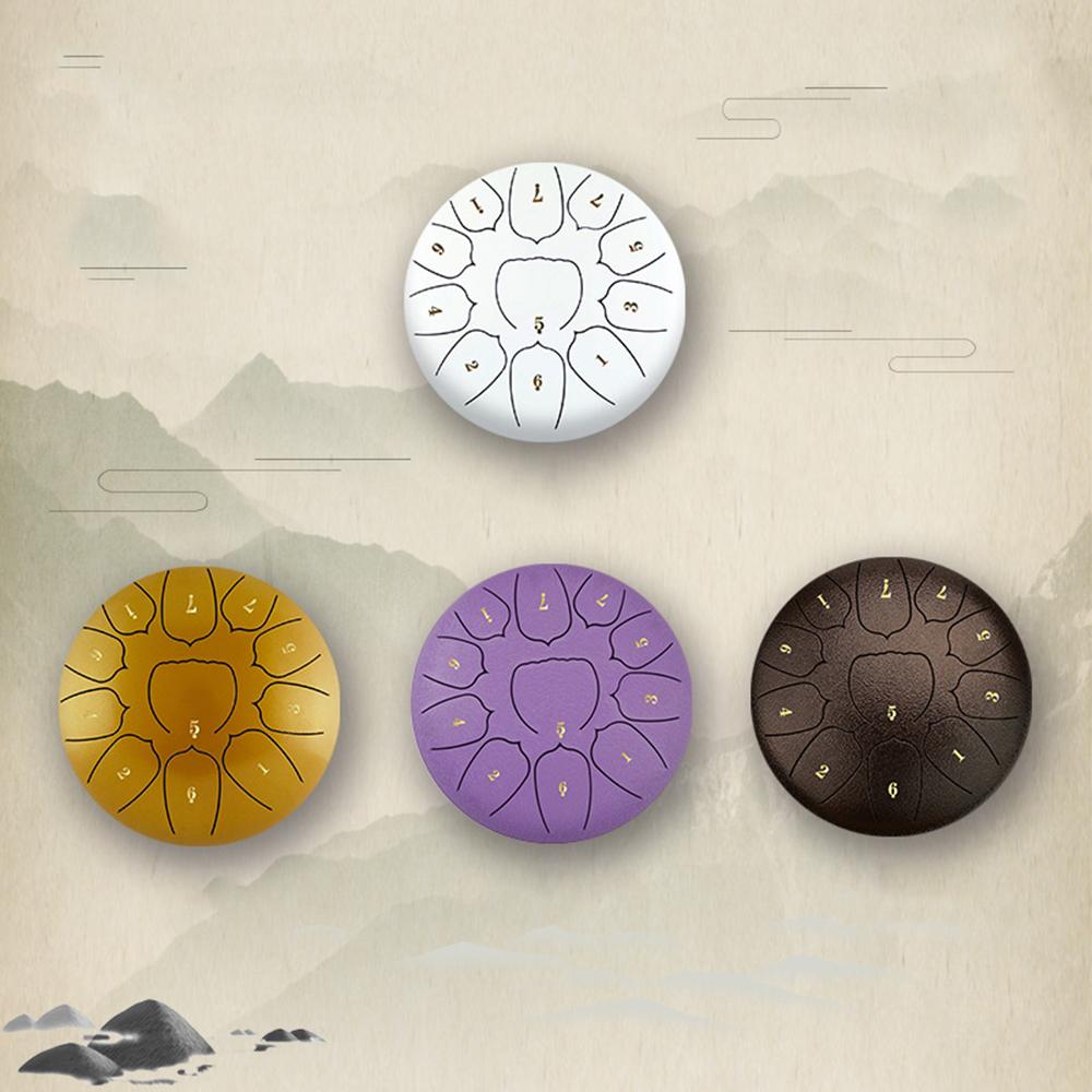 6 Inch Steel Tongue Drum 11 Notes Handpan Drum with Drum Mallet Finger Picks Percussion for