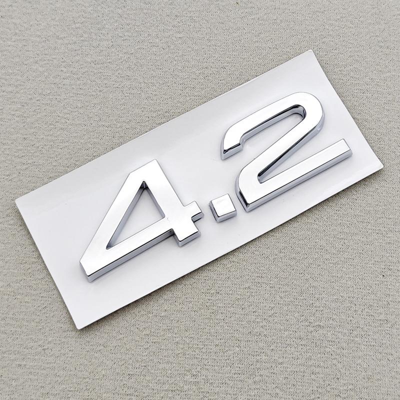 3D ABS Car Logo 1.9 2.0 2.8 3.0 4.2 TDI 3.6 Sticker Rear Trunk Emblem Badge For 5dnfg A3 A4 A5 A6 A7 A8 Q3 Q5 Q7 Q8 Accessroies dnfg5