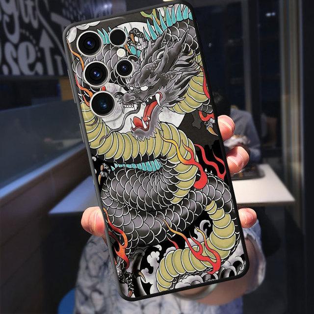 Чехол для телефона с китайским драконом и тигром для Samsung Galaxy S23 Ultra 5g S21 S20 Fe S10e S22 Plus S8 S7 S10 S9, черный мягкий чехол, броня