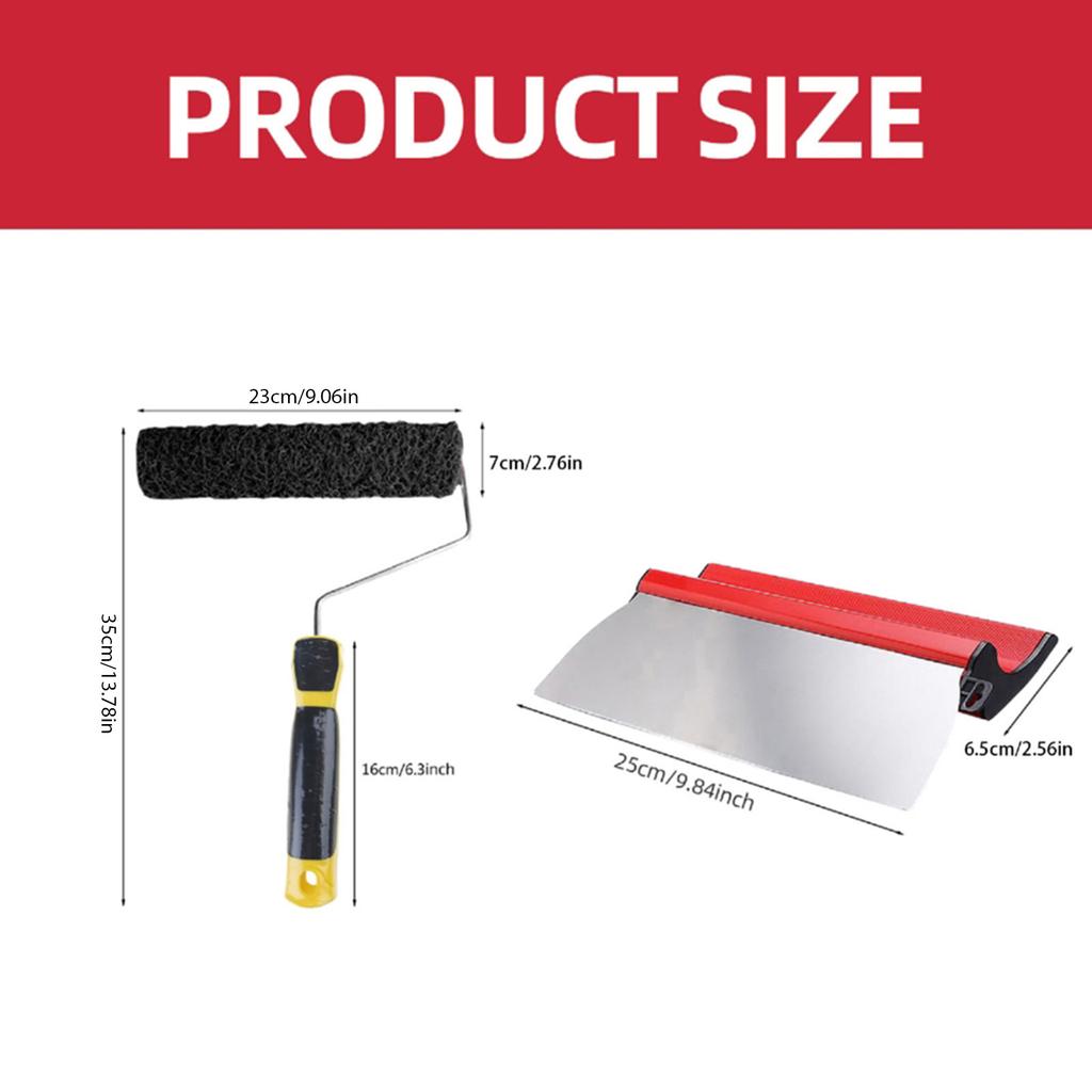 Валик для нанесения штукатурки Uprgades с ручкой, эффективный стальной валик для нанесения штукатурки для равномерного распределения шпатлевки