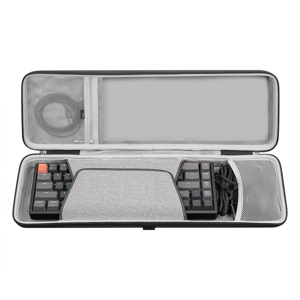 Geekria Keyboard Mouse Case Compact 68 Keys Wireless Mechanical Gaming Keyboard Storage Case Fits Keychron K6 Bluetooth Nuphy Halo65 + 65% 5.1