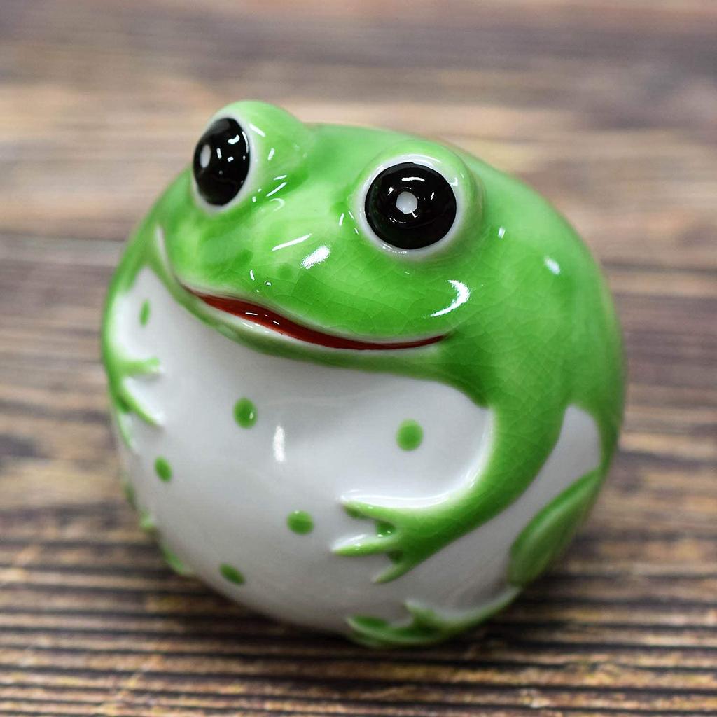 Японская складская статуэтка лягушки Кутани, счастливая лягушка, синяя керамика Кутани, интерьерный талисман на удачу, подарок на день рождения по фен-шуй