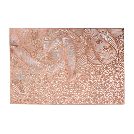 Золотой металлический полый прямоугольный коврик для стола, термостойкая обеденная подставка из ПВХ