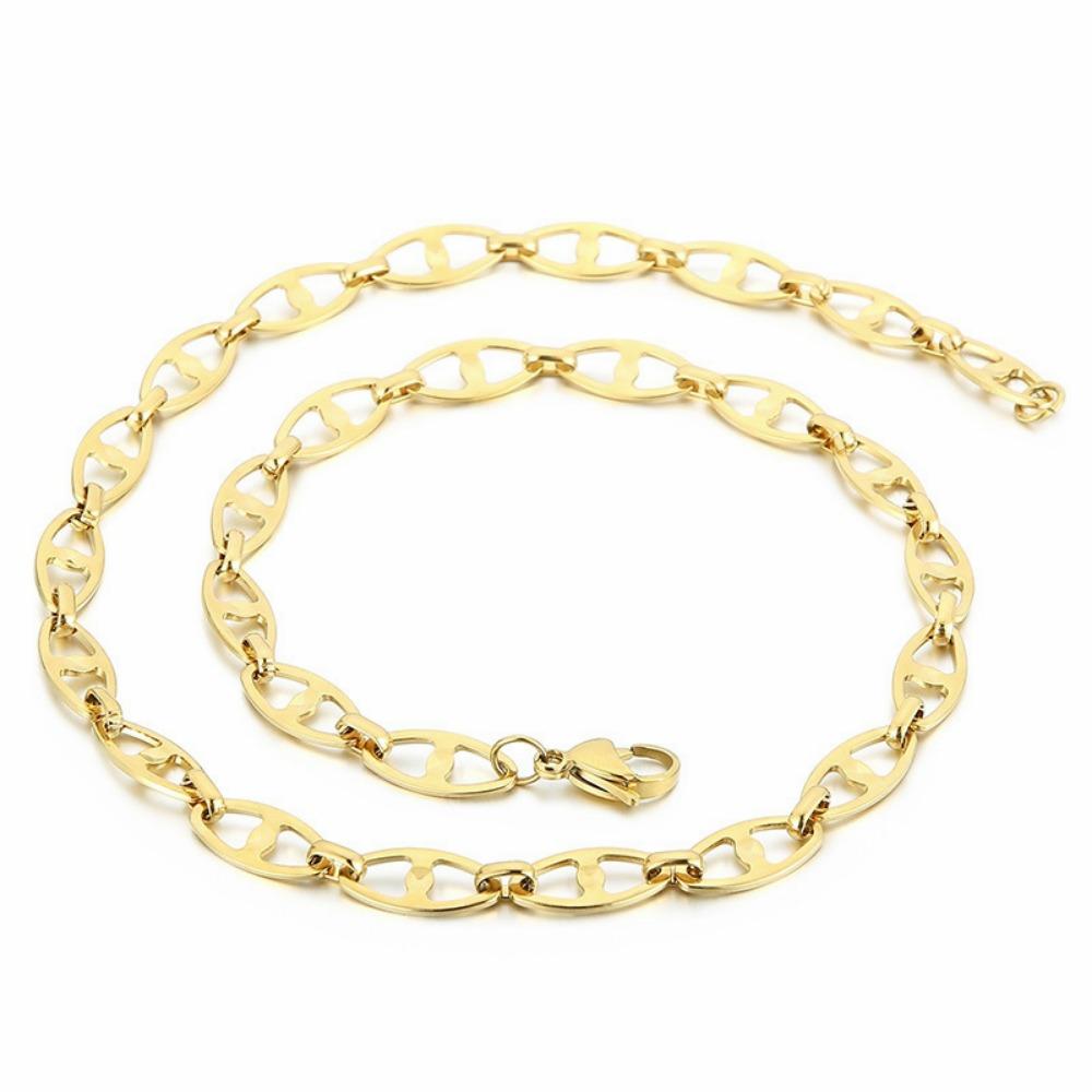 Скошенная цепочка в японском стиле из нержавеющей стали, женское трендовое ювелирное изделие в стиле Ins