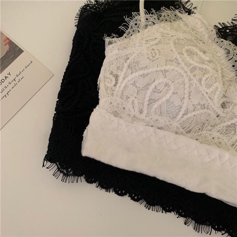 Spicy Girl Summer Wenwen Lace Camisole Bralette with Chest Pad