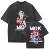Футболки рэпера MGK Lost Americana Tour 2026 Machine Gun Kelly Винтажная стираная футболка с принтом Мужская хип-хоп футболка с коротким рукавом