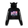 K-pop Худи Охотники на демонов Мода Кошачьи ушки Женский свитшот С длинным рукавом Пуловер С капюшоном Мультяшные кроп-топы для девочек Женская одежда