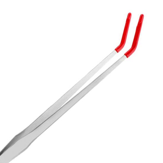 Щипцы для кормления рептилий из нержавеющей стали с резиновым наконечником, прямые/изогнутые длинные пинцеты для аквариума, террариума, террариума для бородатых агам