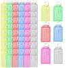 BetterJonny 60-Piece Plastic Key Tags, Keychain Name Tags, Plastic ID Luggage Key Ring Tags with Split Ring Label Window