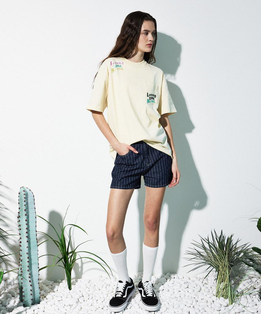 MAGOODGAN Minute 7933 Striped Dark Indigo Shorts Hot Pants