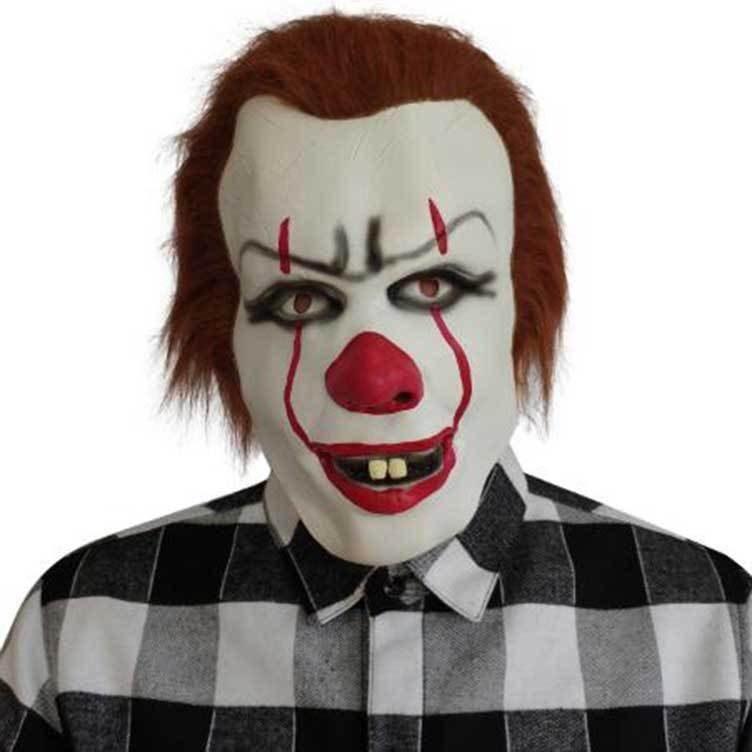 Маска на голову клоуна-убийцы из латекса, реквизит для мероприятий на Рождество и Хэллоуин