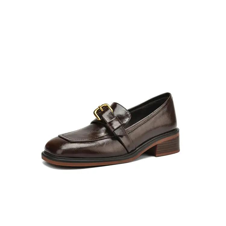 Модные новые осенне-зимние женские туфли-лодочки из спилковой кожи для женщин, французский квадратный носок, лоферы, zapatos mujer, массивные каблуки, женская обувь