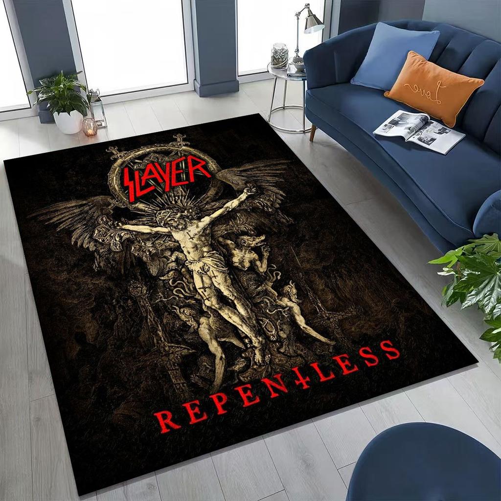 Ковер-ковер с изображением черепа, арт для хэви-метал рок-группы Slayer, для спальни, гостиной, дивана, домашний придверный коврик, декор, большой нескользящий коврик для пола
