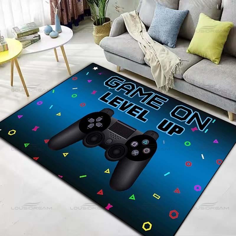Cartoon Game Controller Decorative Rug Square Flannel Gaming Carpet Modern Home Living Room Floor Mats Bedroom Rug